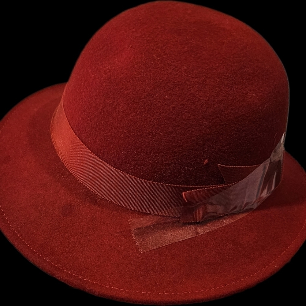 🖤Vintage Lancaster womens fedora hat red